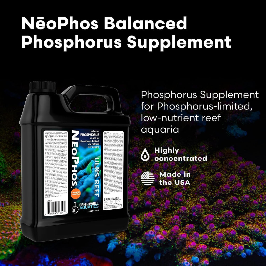 Brightwell Aquatics NēoPhos Phosphate Reef Supplement, 500ml