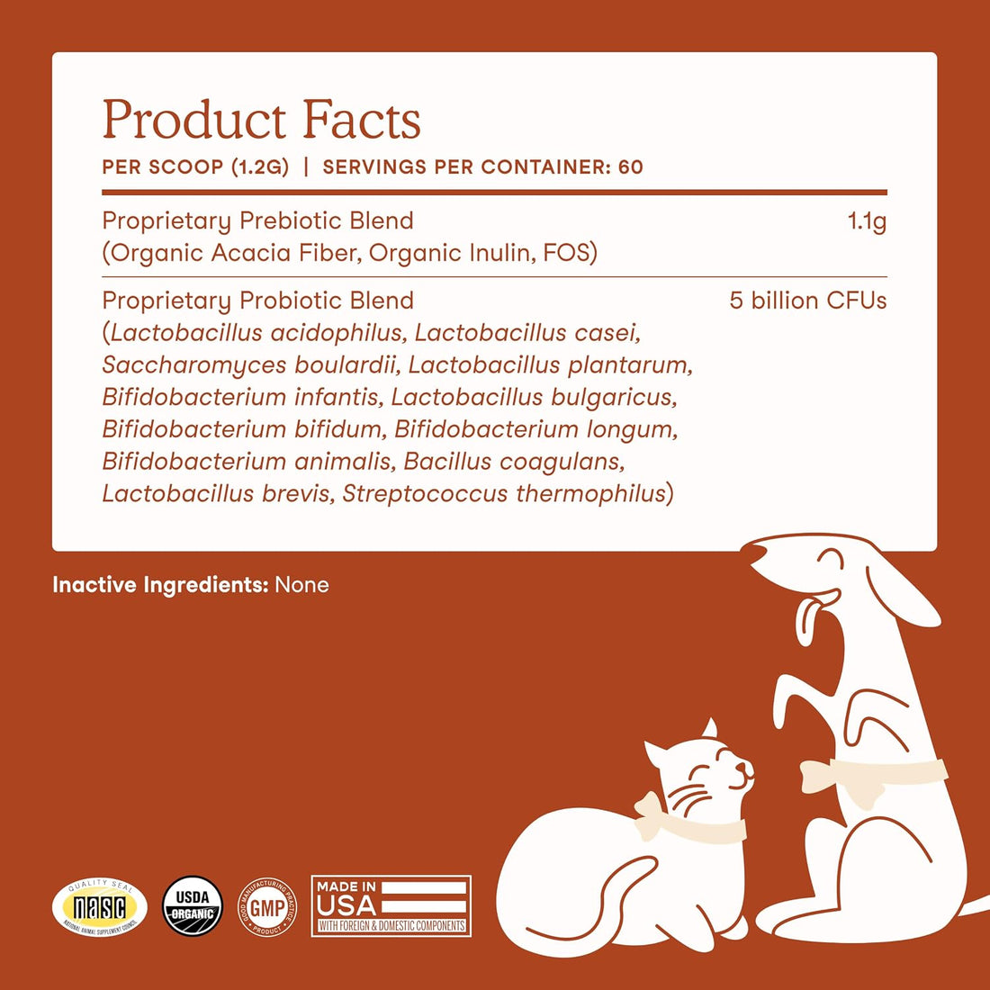Fera Pets Probiotics for Dogs & Cats with Prebiotics