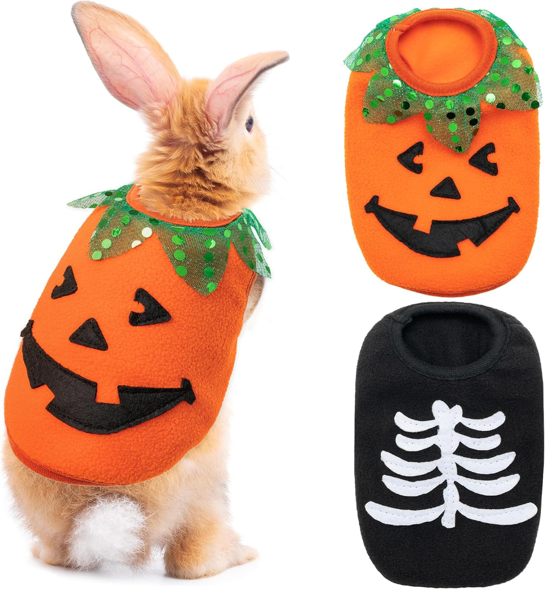 Halloween Guinea Pig Clothes, 2 Pack Soft Small Pet Vest Outfits