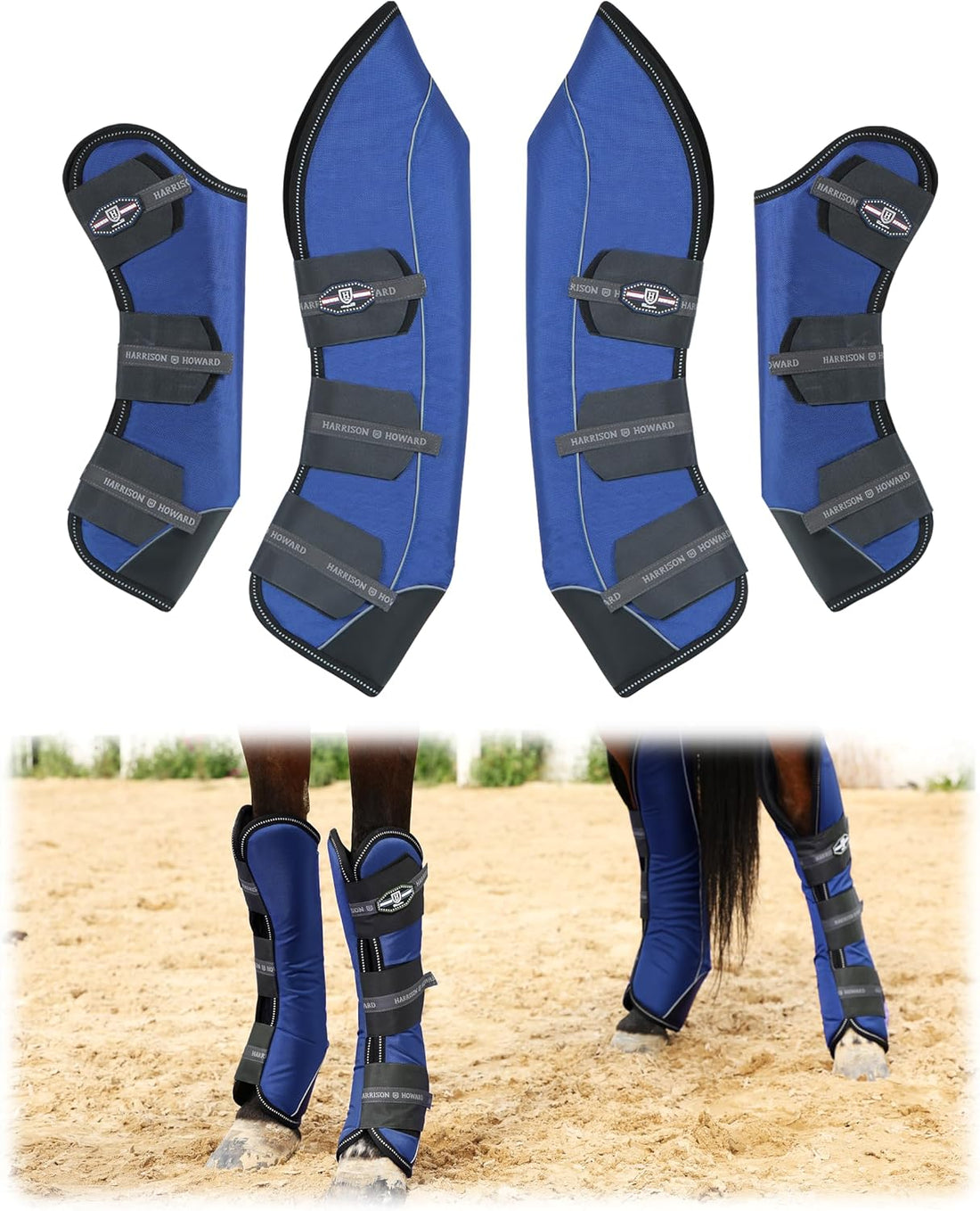 Harrison Howard Premium Shipping Boots for Horses Set of 4 Travel