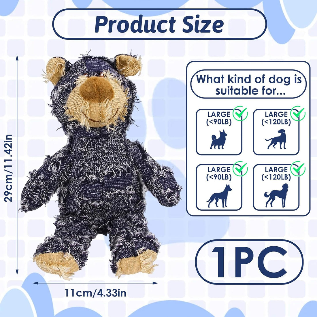 MAXBECK Dog Companion for Heavy Chewers- Indestructible Robust Bear