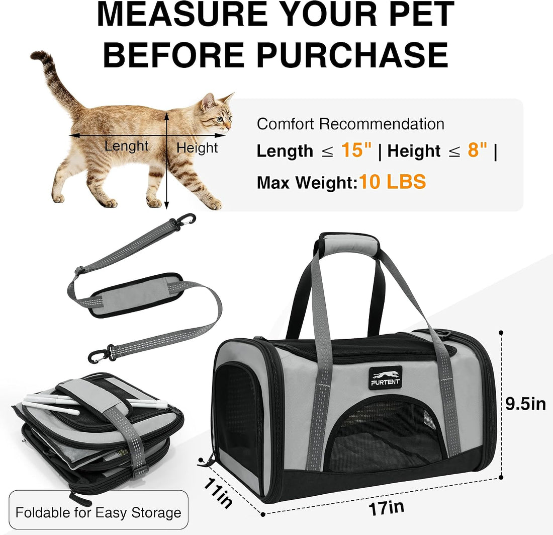Soft Sided Cat Carrier Airline Approved Pet Travel Bag for Pet Up