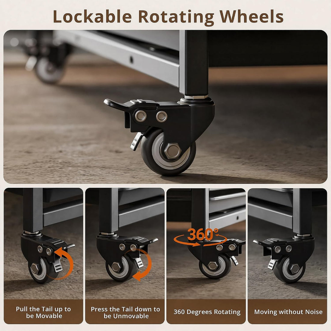 IRONCK 27.6" Dog Crate Furniture with Pull-Out Tray and Wheels