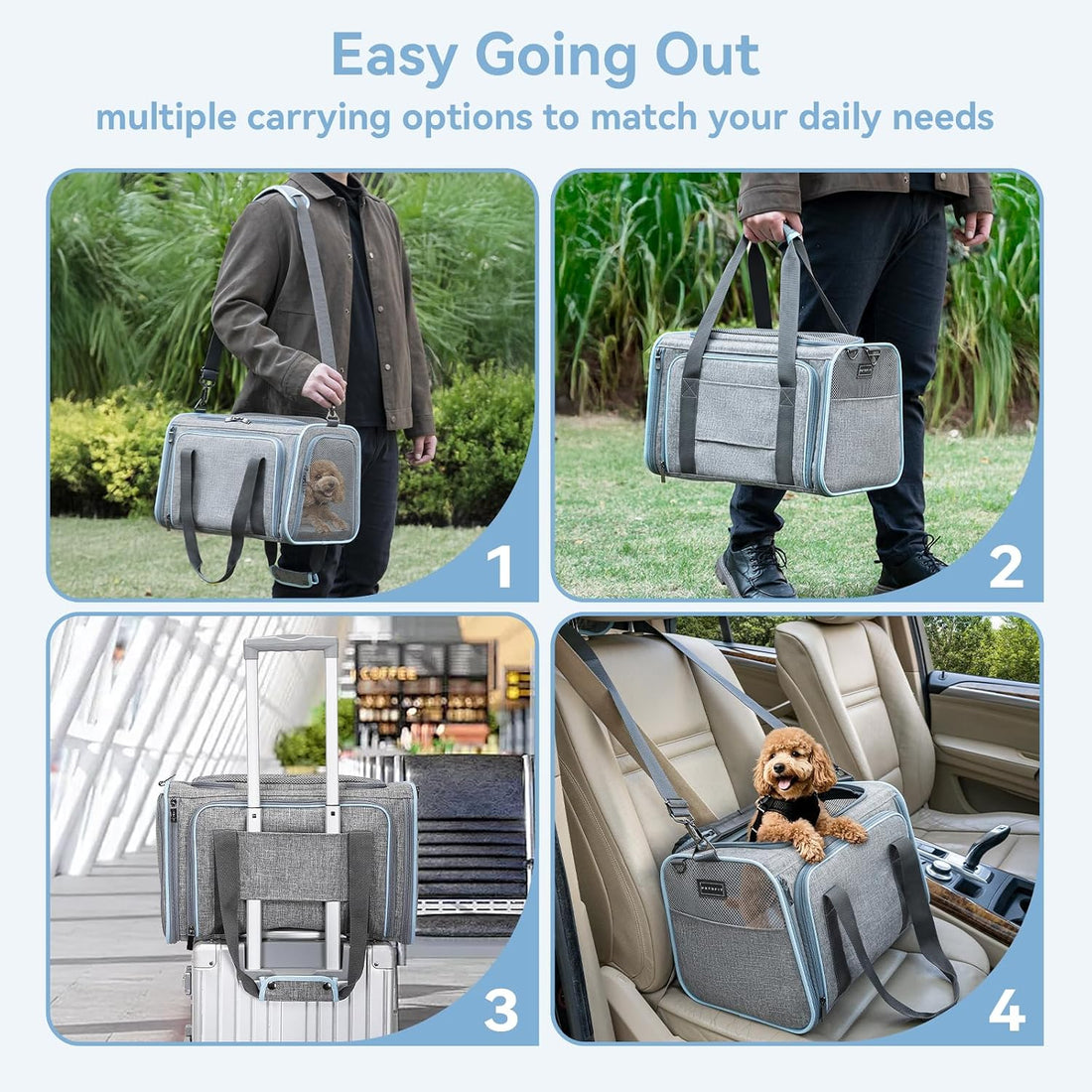 Petsfit Expandable Large Cat Carrier Small Dog Carriers Airline