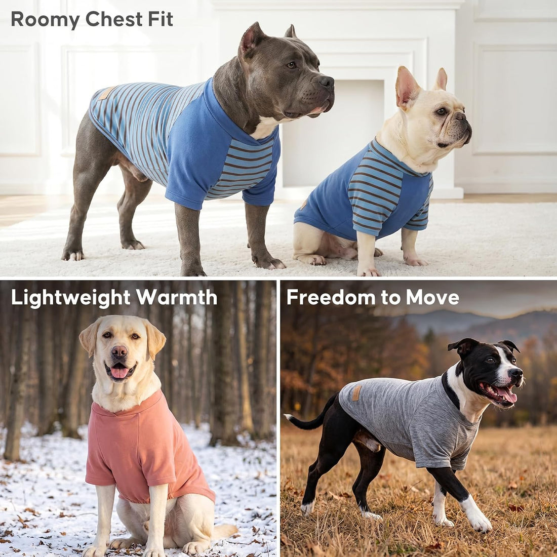 KYEESE 2Pack Dog Sweater, Soft Puppy Sweatshirt Stretchy Pullover Dog