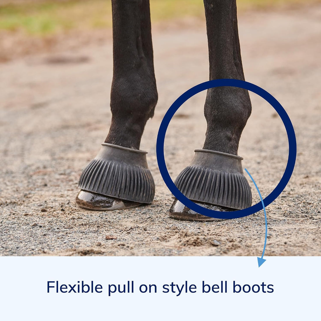 SmartEquine Horse Bell Boots, Pair (2), Medium (M), Black