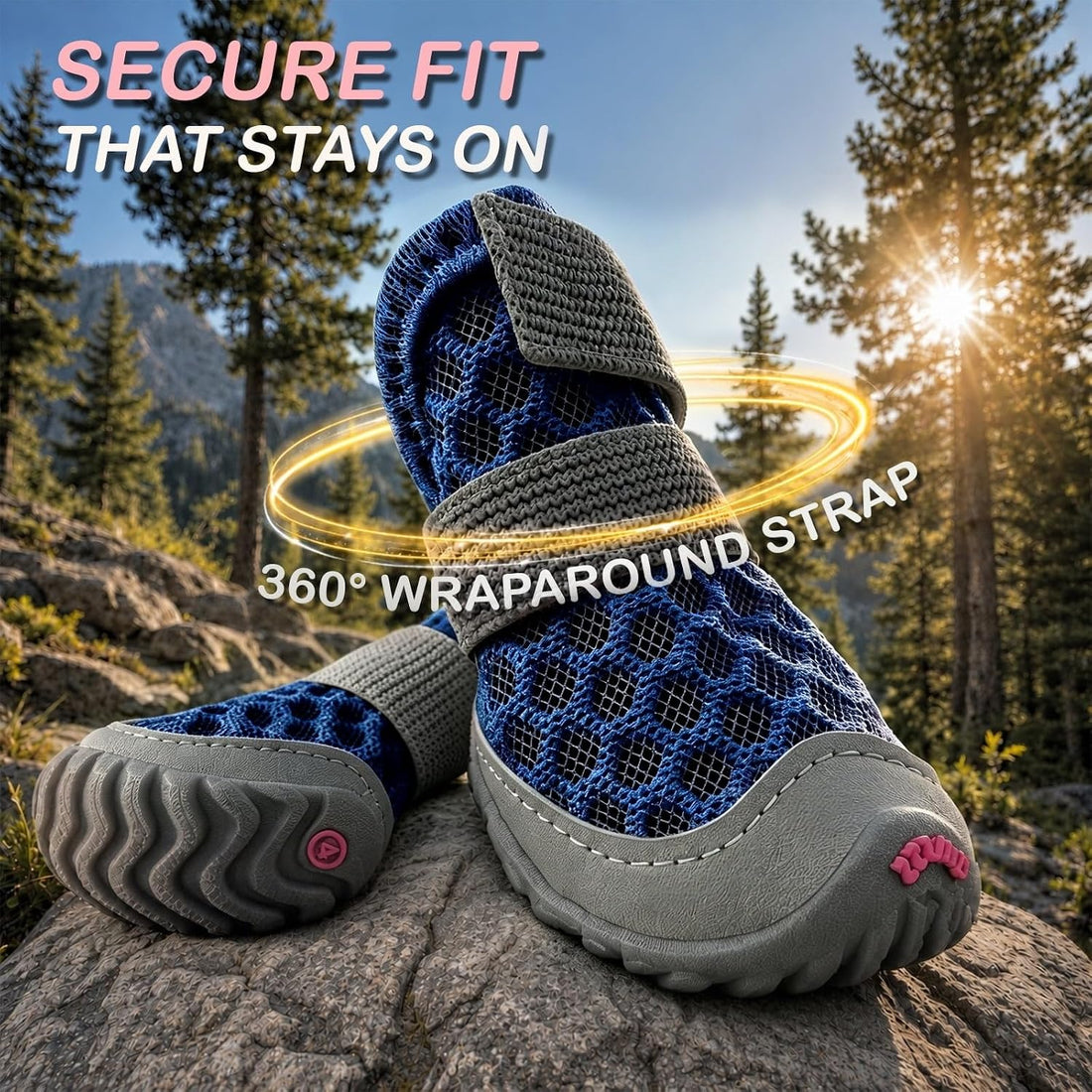 Dog Shoes for Small Dogs, Puppy Boots for Hot Pavement, Blue Size 3