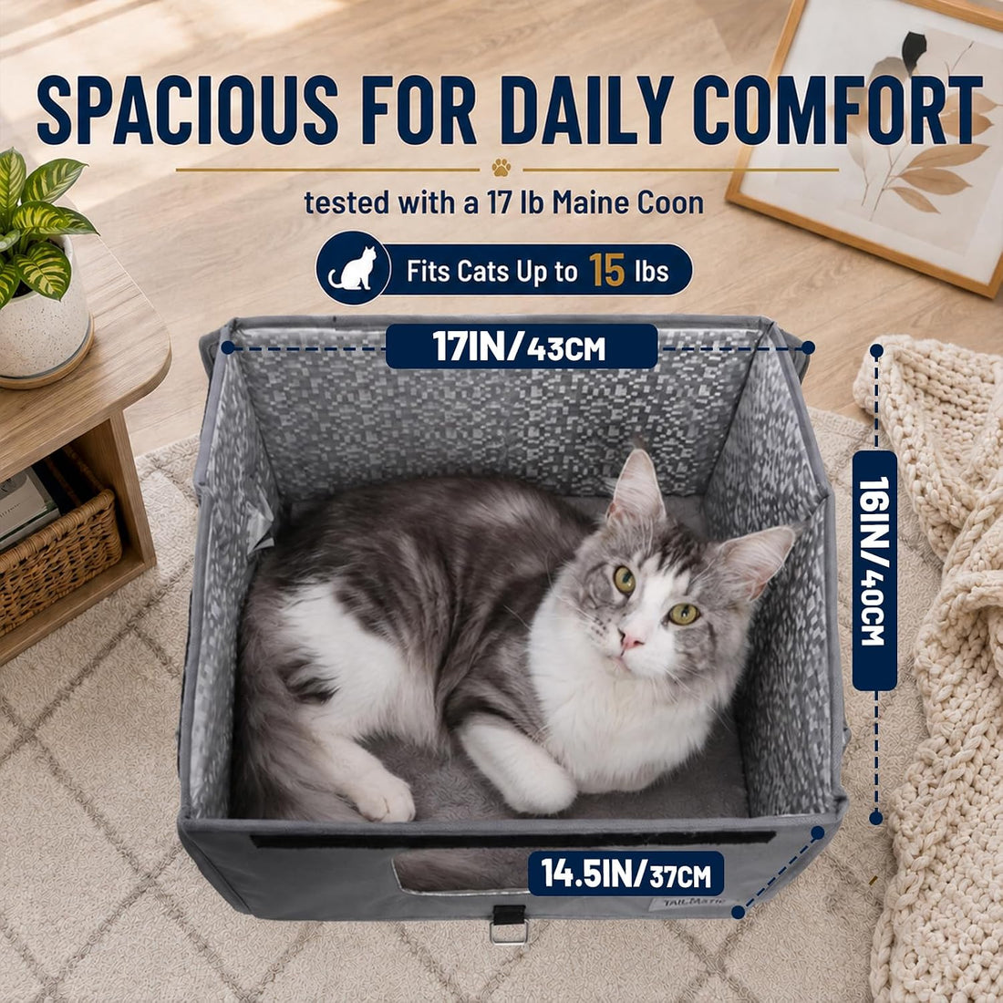 Tailtastic Heated Outdoor Cat House 1-Piece No-Assembly Elevated