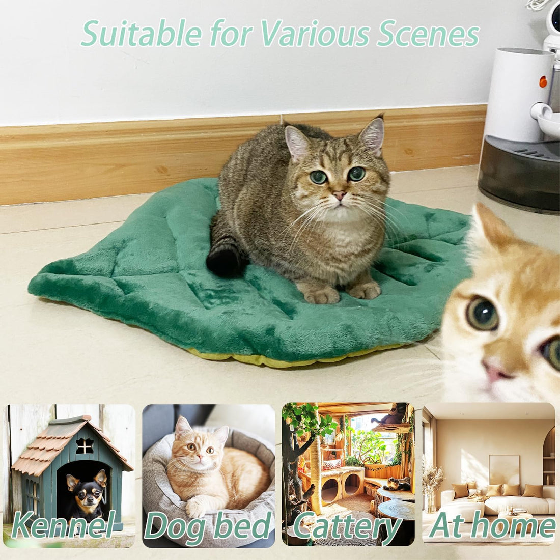 Romaneco Leaf Shaped Self-Warming Cat Bed Mat