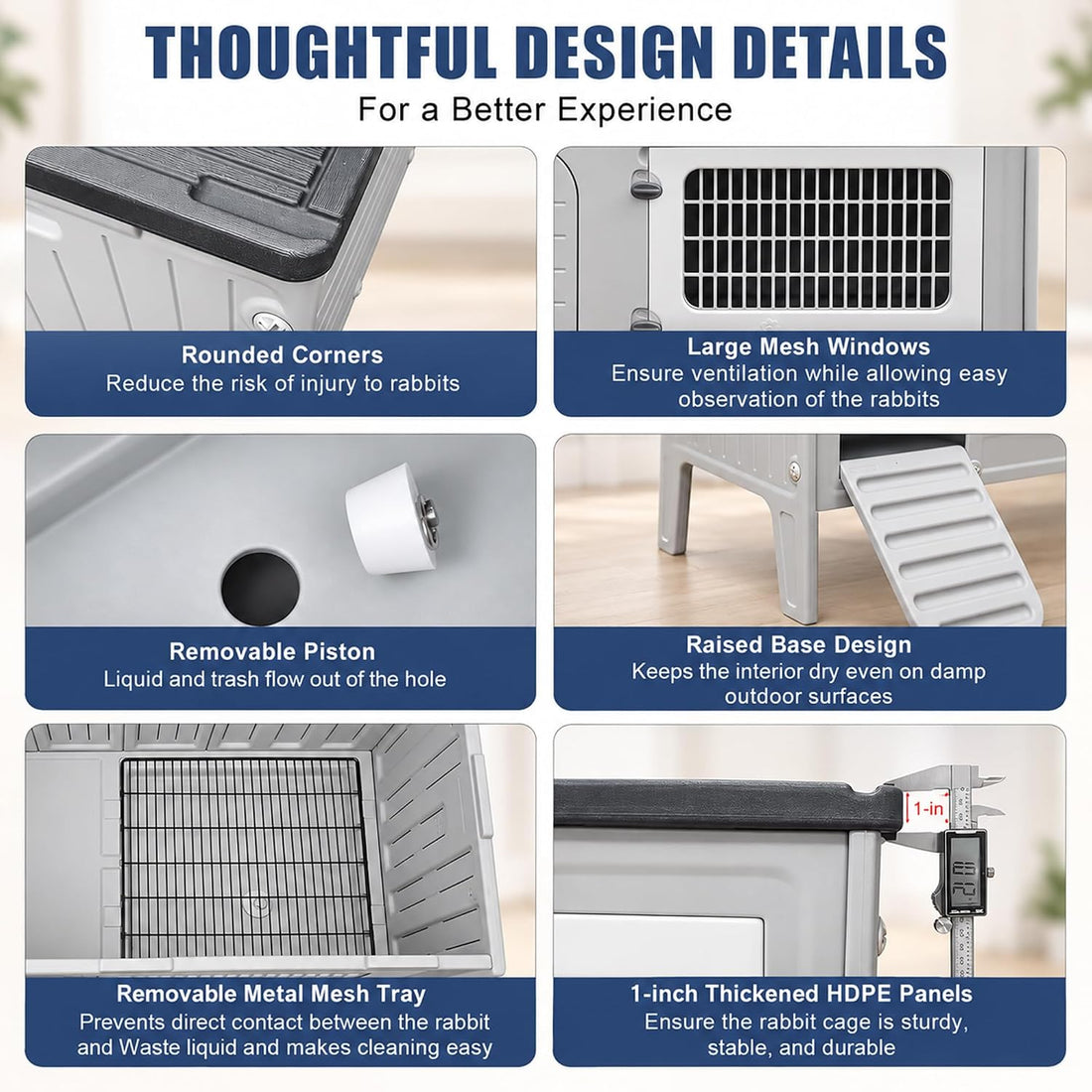 Rockever Rabbit Hutch Indoor Outdoor