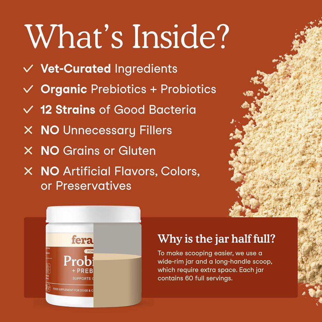 Fera Pets Probiotics for Dogs & Cats with Prebiotics