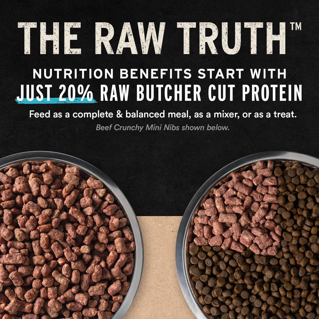 Vital Essentials Freeze Dried Dog Food, Raw Beef Crunchy Mini Nibs