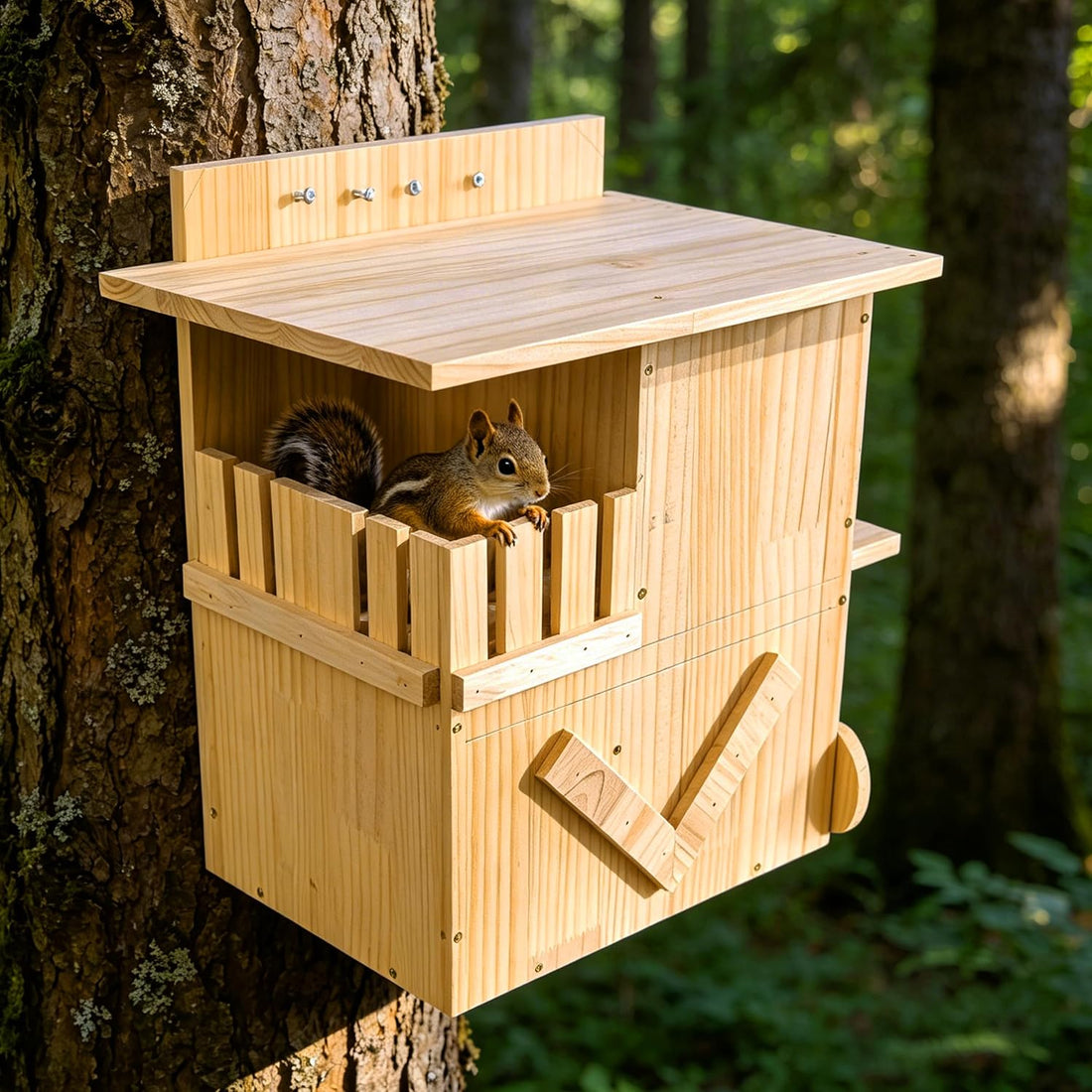 Extra-Large 3-Chamber Squirrel Nesting Box with Dual Platforms