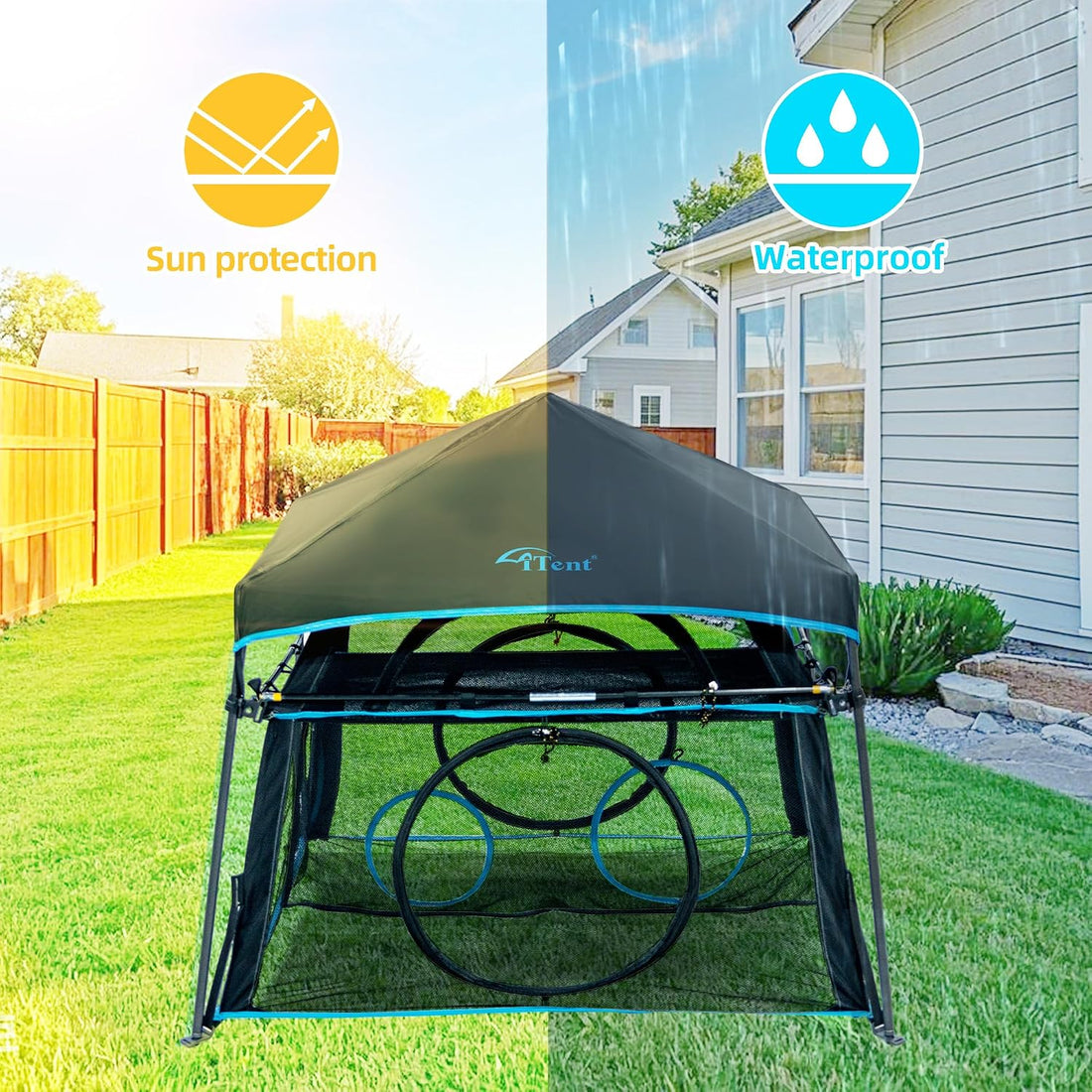 Extra Large Catio Outdoor Cat Enclosure 2-Tier Cat Tent for Patio
