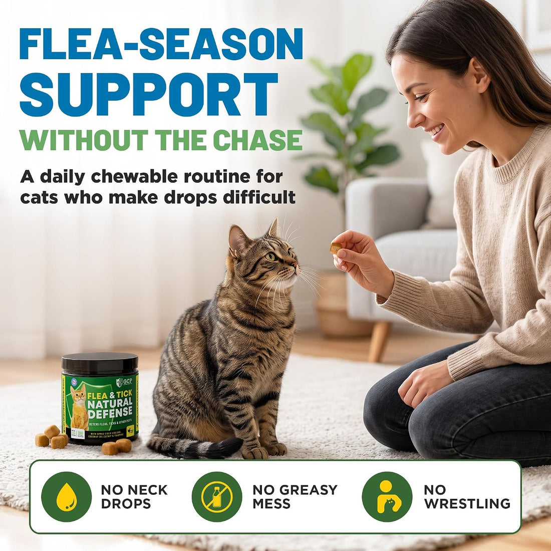 Guardian's Choice Flea Chews for Cats, Flea & Tick Chews, 100 Count