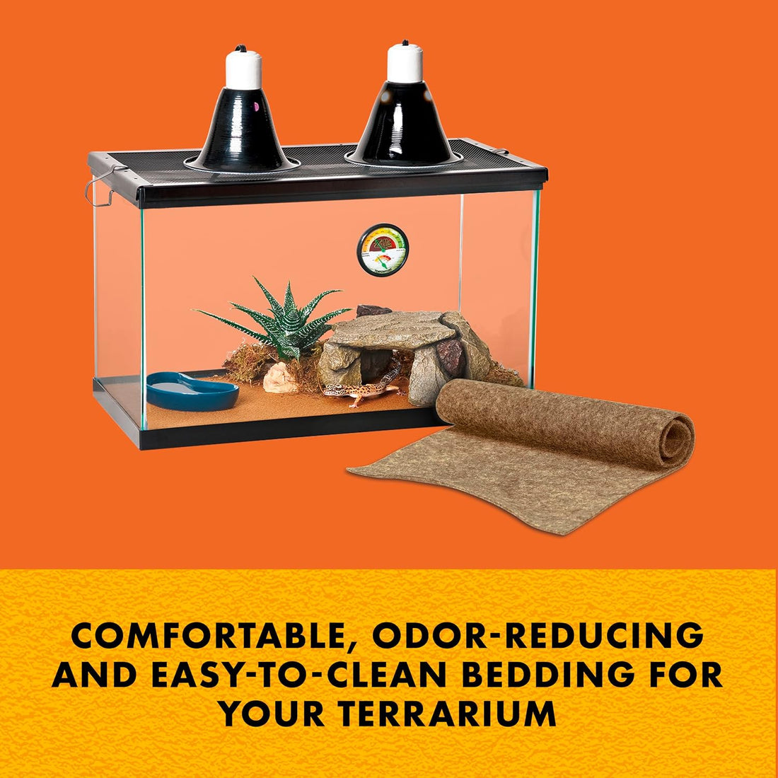 Zilla Reptile Terrarium Bedding Substrate Floor Liner, Brown