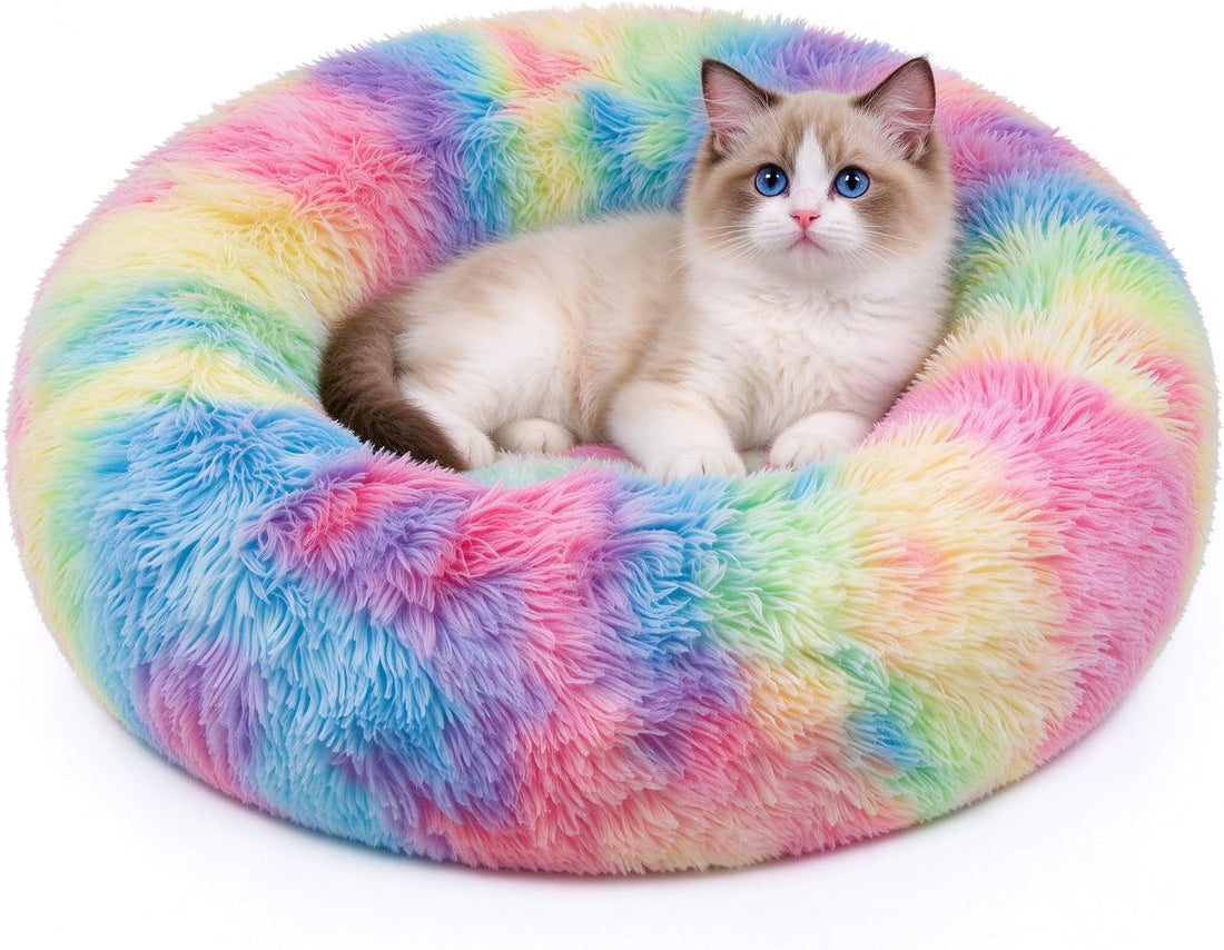 Cat Beds for Indoor Cats, Calming Dog Bed for Small Dogs & Pet, 13.5in