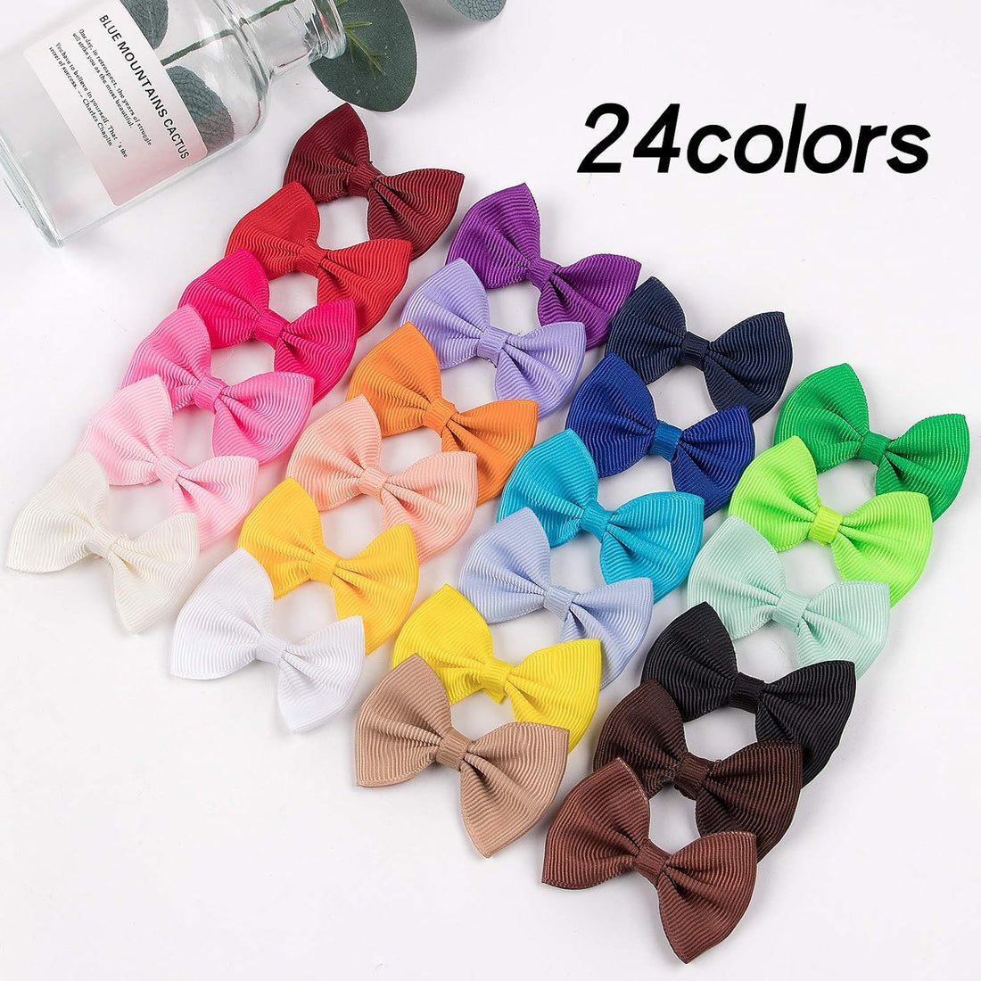 XIMA 48PCS Dog's Hair Bows Clips,Small Handmade Hair Accessories Bow