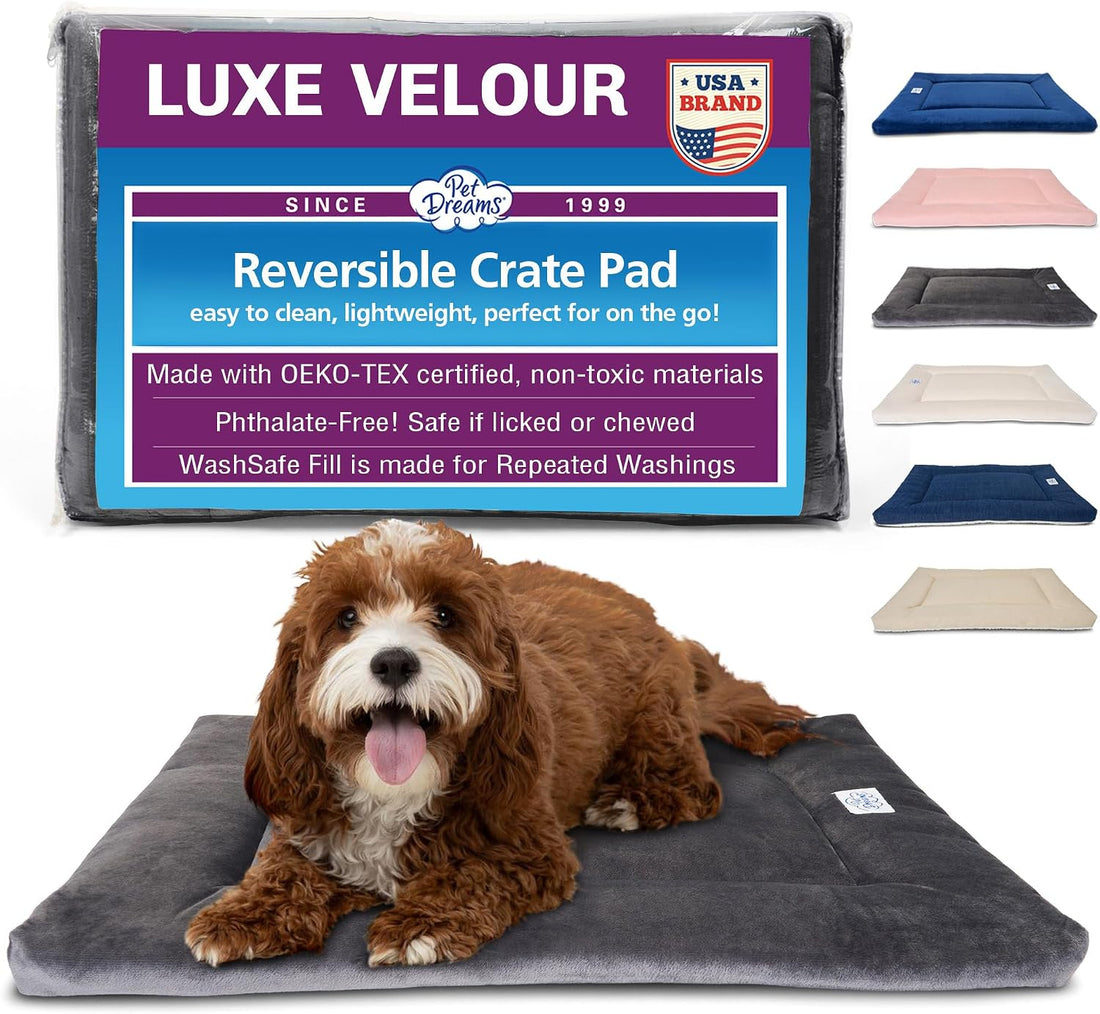 Pet Dreams Dog Crate Pad - Washable Kennel Mat