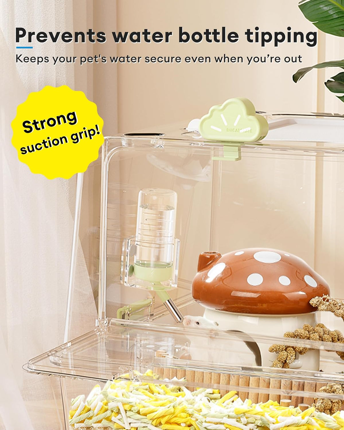 BUCATSTATE Hamster Water Bottles Holder with Magnetic Drop-Resistant
