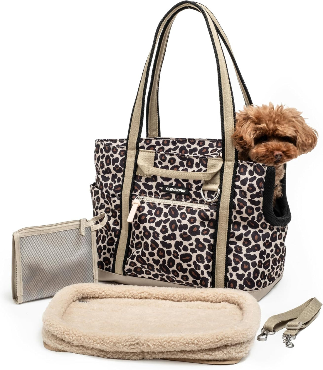 Cleverpup Transit Tote Dog Carrier 4-Piece Set - Medium, Checkerboard