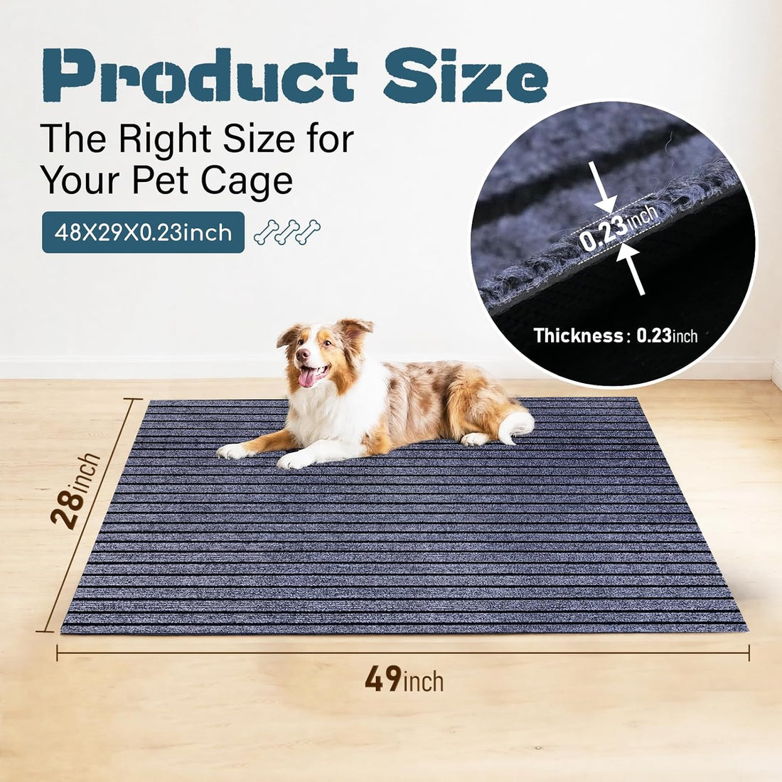 28"X 49" X 0.2'' Waterproof Mat for Under Dog Crate