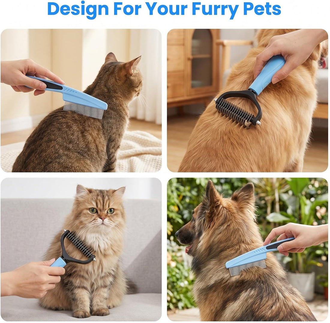 Pet Grooming Combo Flea Lice Combs for Dogs Cats Stainless Steel