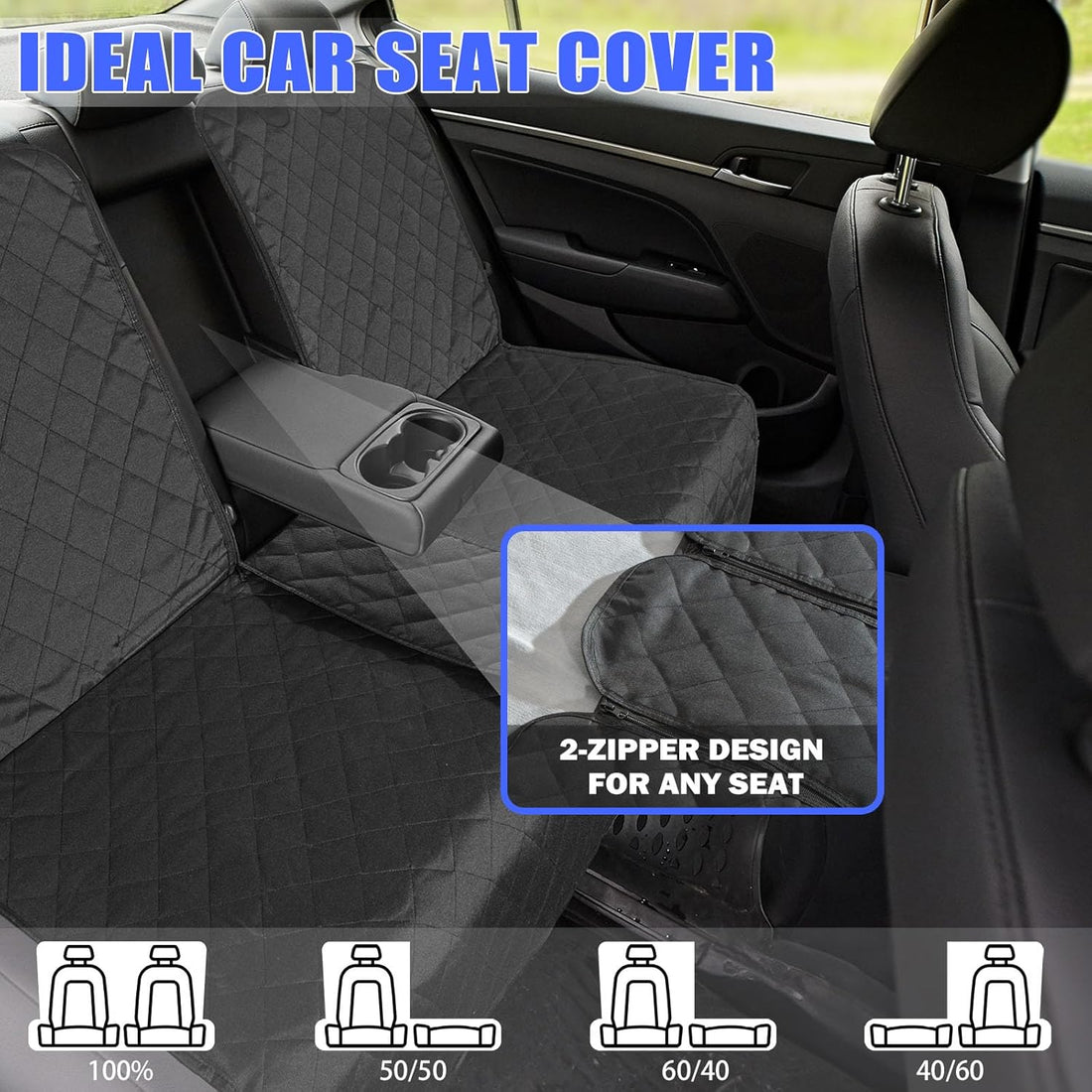Yonktoo Dog Car Seat Cover for Back Seat