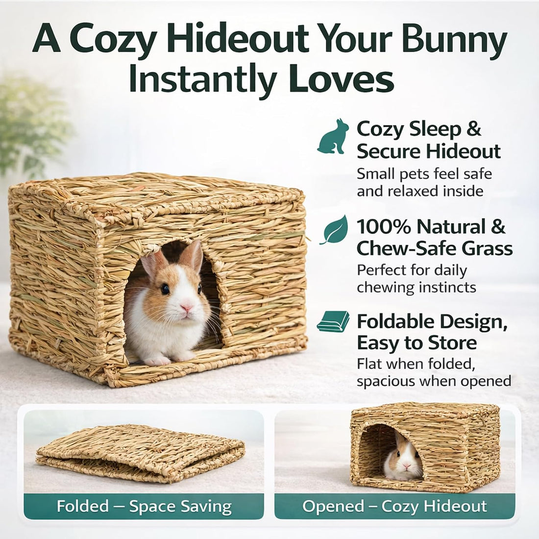 HERCOCCI Extra Large Grass House for Rabbit