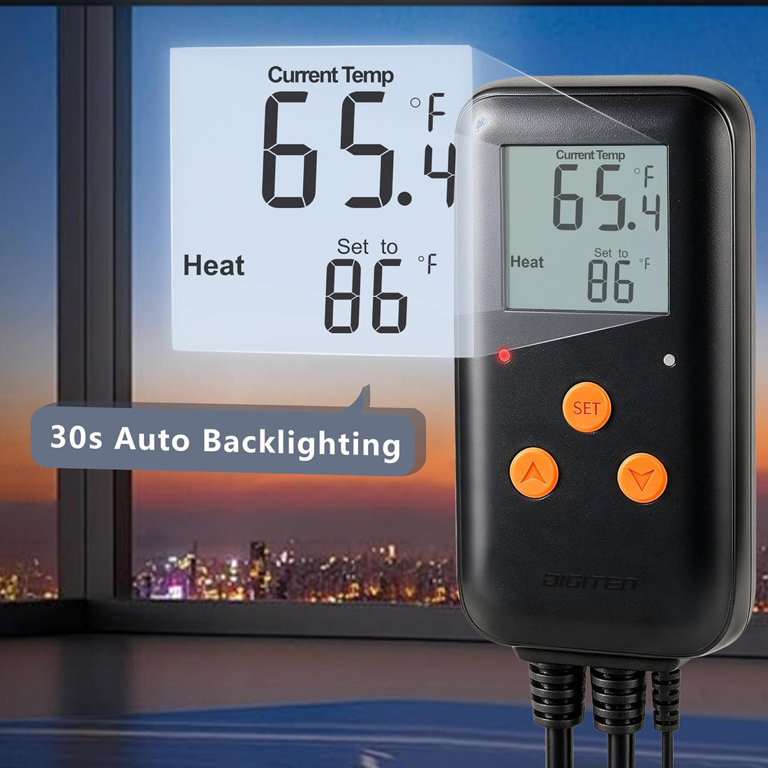 DTC-1021 Dual Heat Cool Temperature Controller, 10A Thermostat