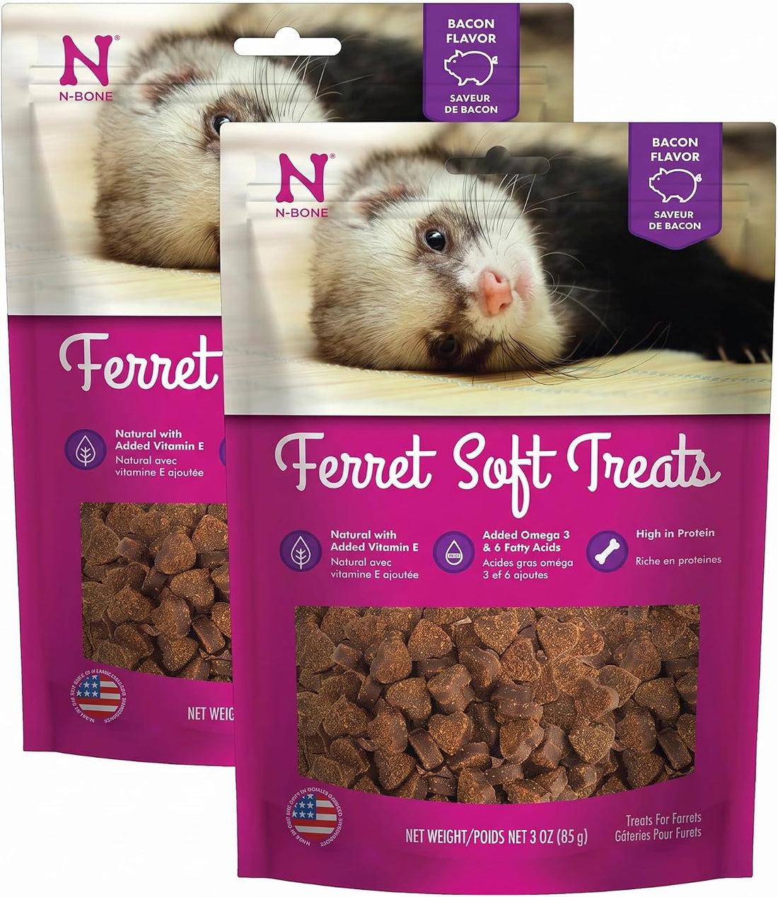 N-Bone 1 Pouch Ferret Soft Treats Bacon Flavor, 3 Oz