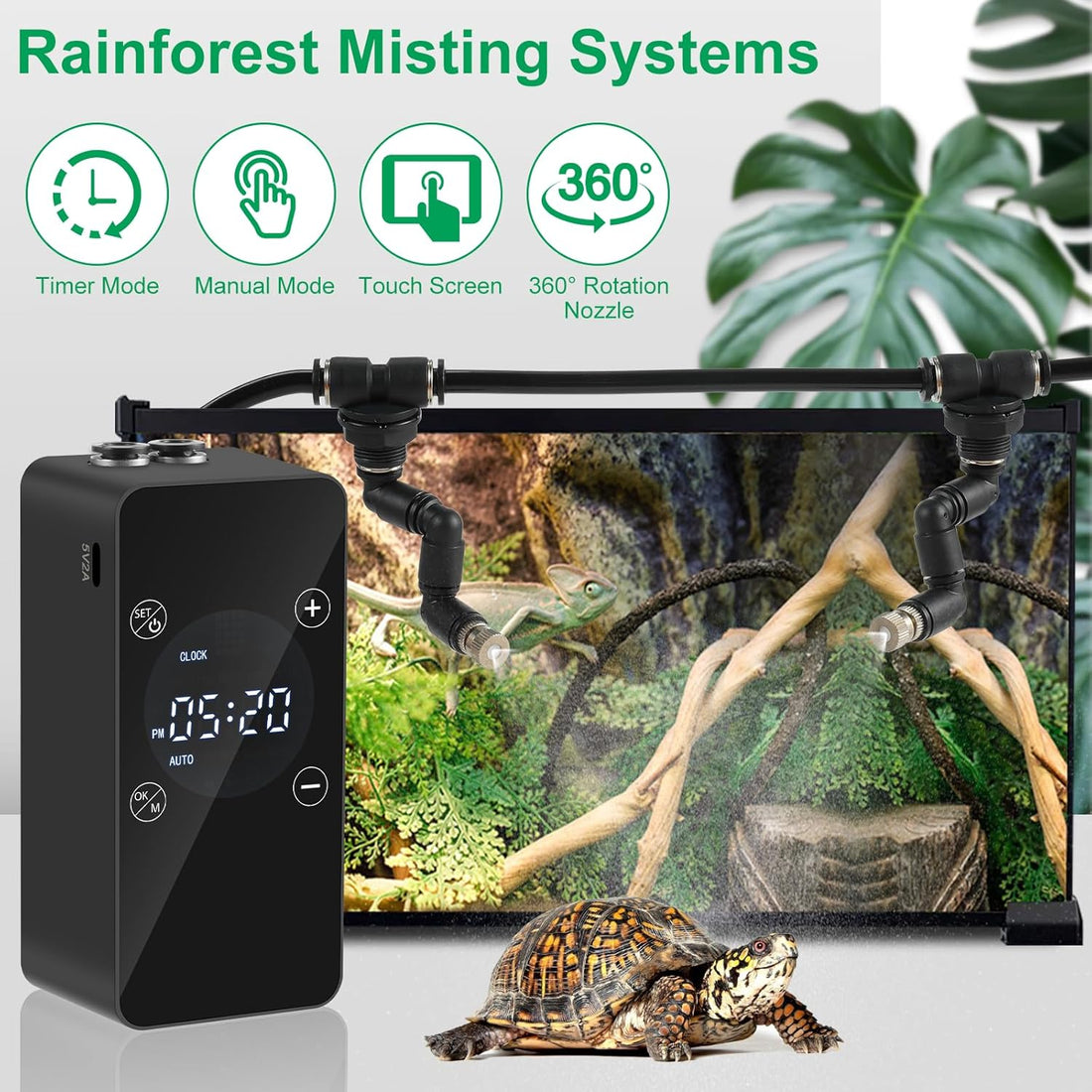 Reptile Mister With Smart Timer, Automatic Reptile Misting System