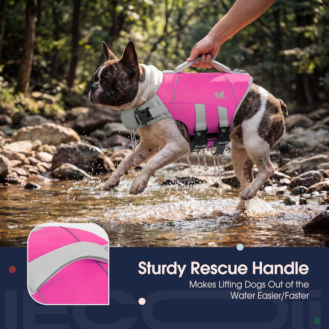 IECOii Dog Life Jacket, Premium Swim Vest with High Flotation Support