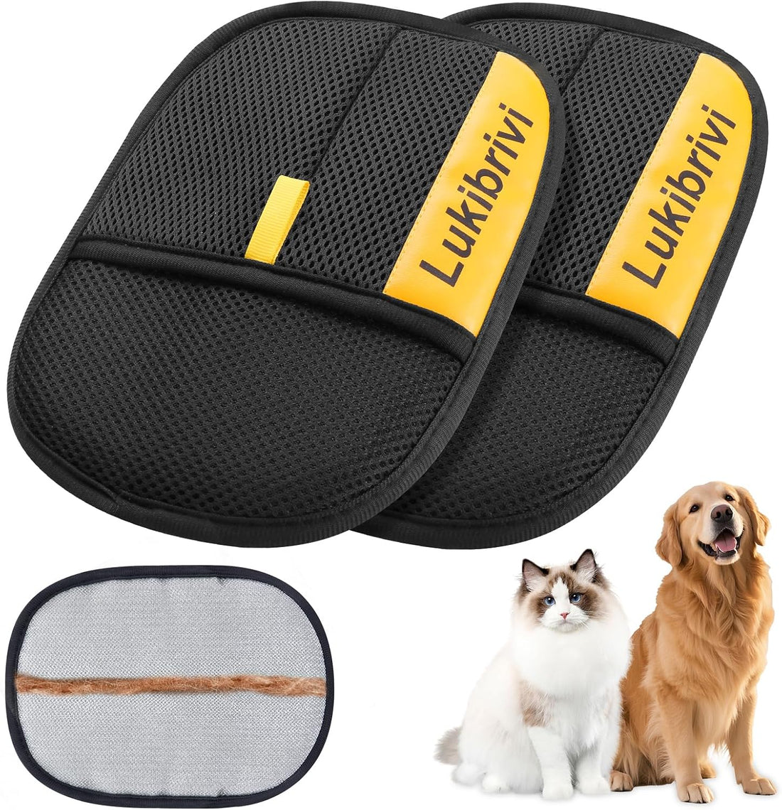 Pet Hair Removal Glove for Dogs & Cats
