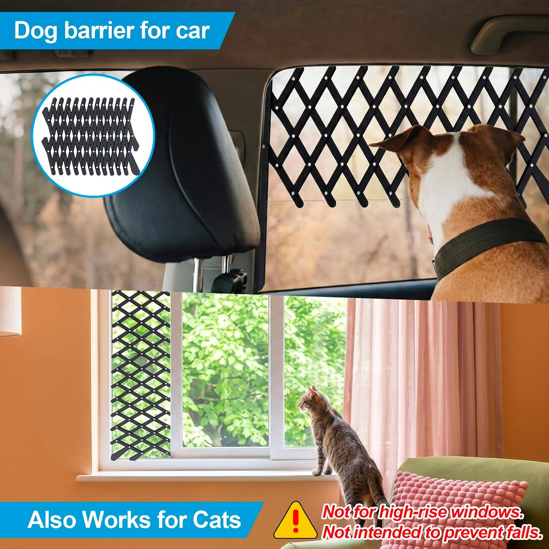 Sunnymove 2 Pcs Car Truck Window Pet Gate