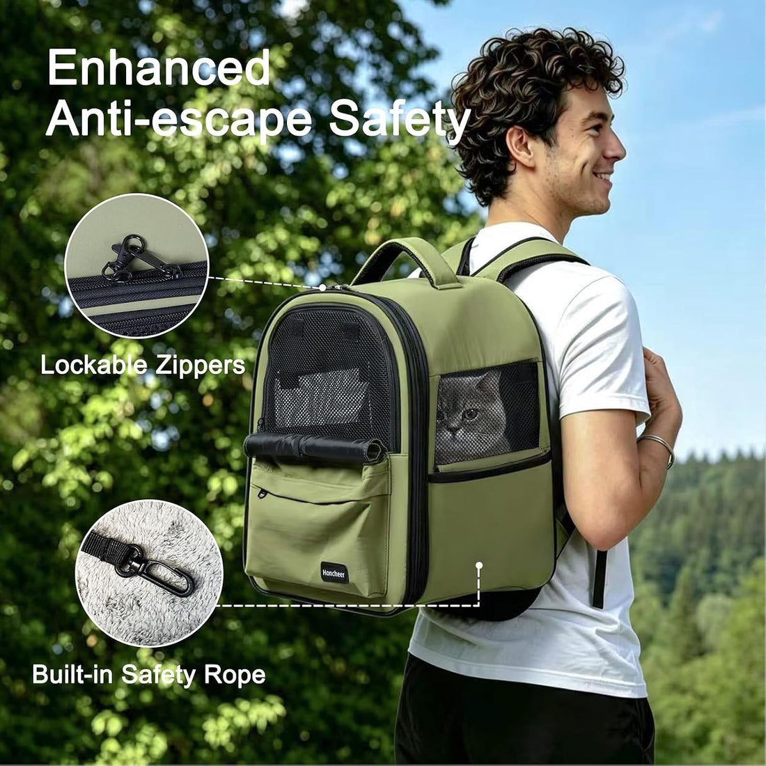 Dog Backpack Carrier for Small Dogs & Cats, Breathable Mesh Travel