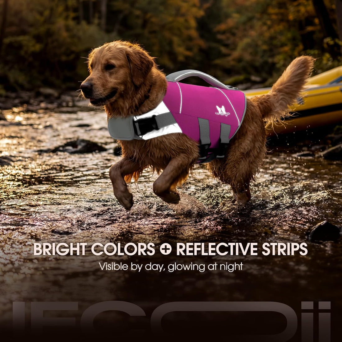 IECOii Dog Life Jacket, Premium Swim Vest with High Flotation Support