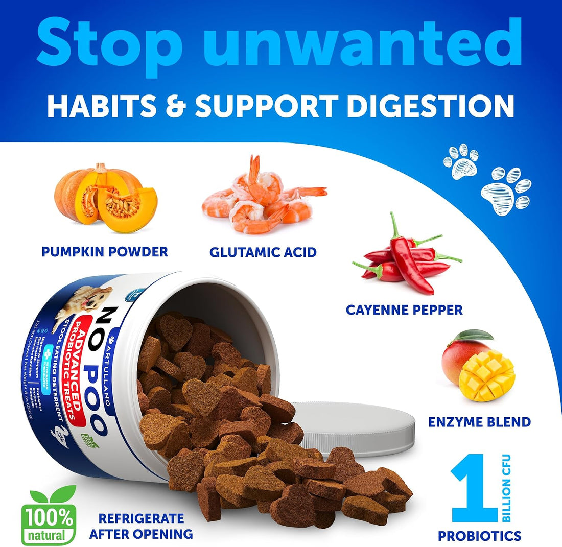 No Poo Chews for Dogs - 120 Bites - Poop Eating Deterrent for Dogs