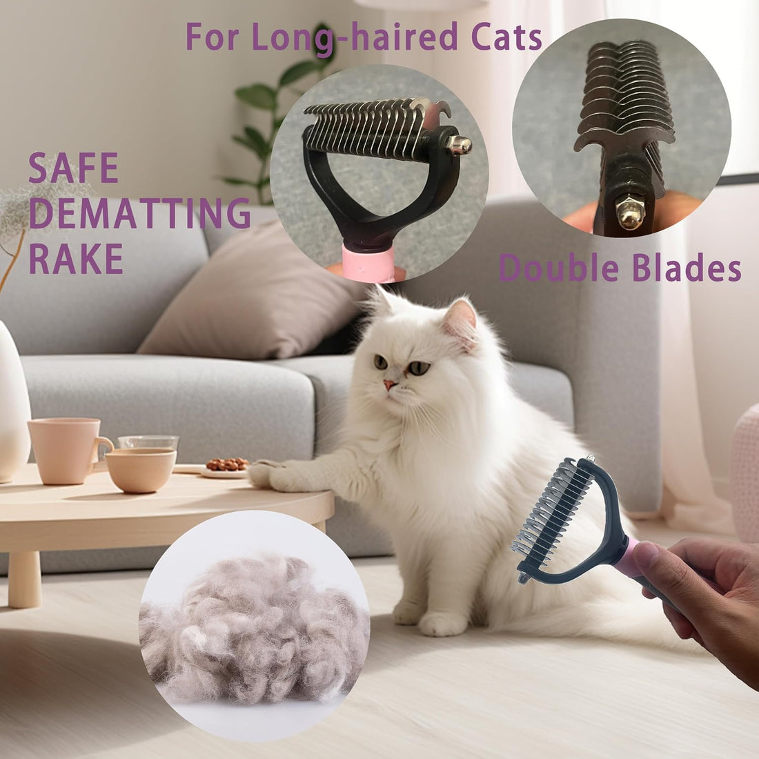 POSAPET Cat Grooming Brush Kit 6 Tools