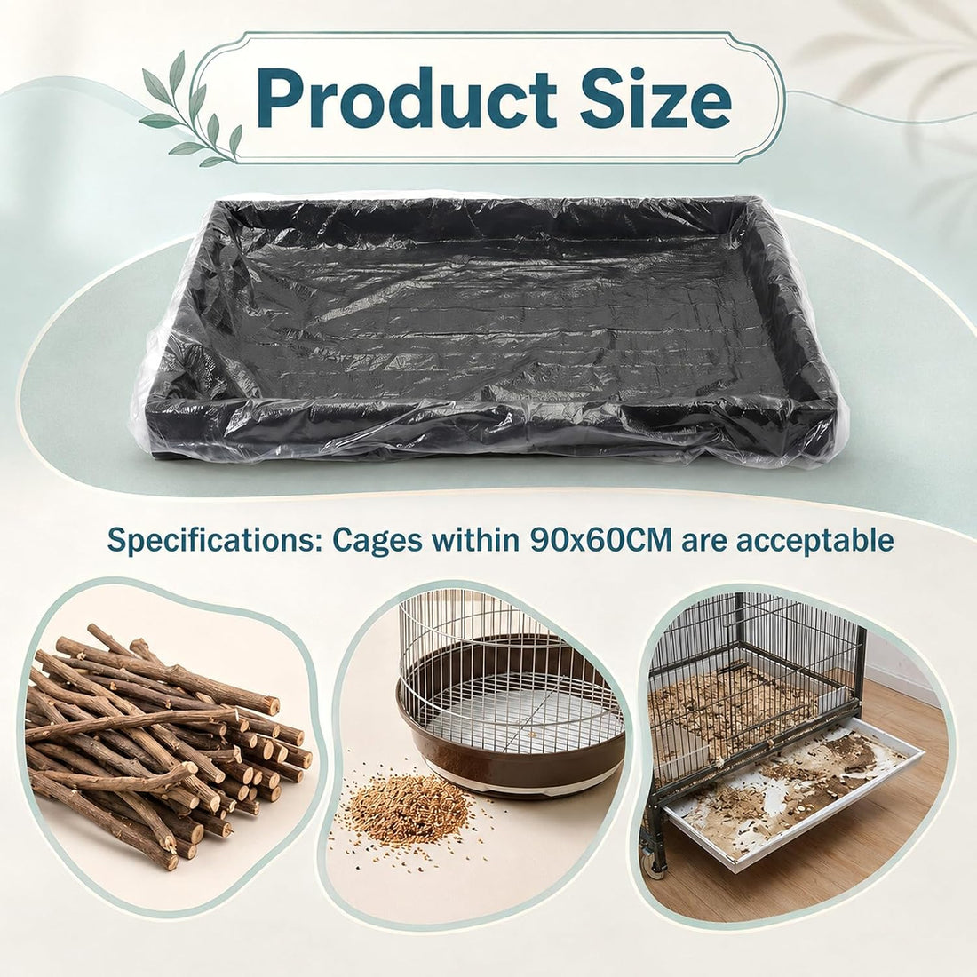 100 Pcs Large Disposable Bird Cage Liners Bulk 34'' x 22''