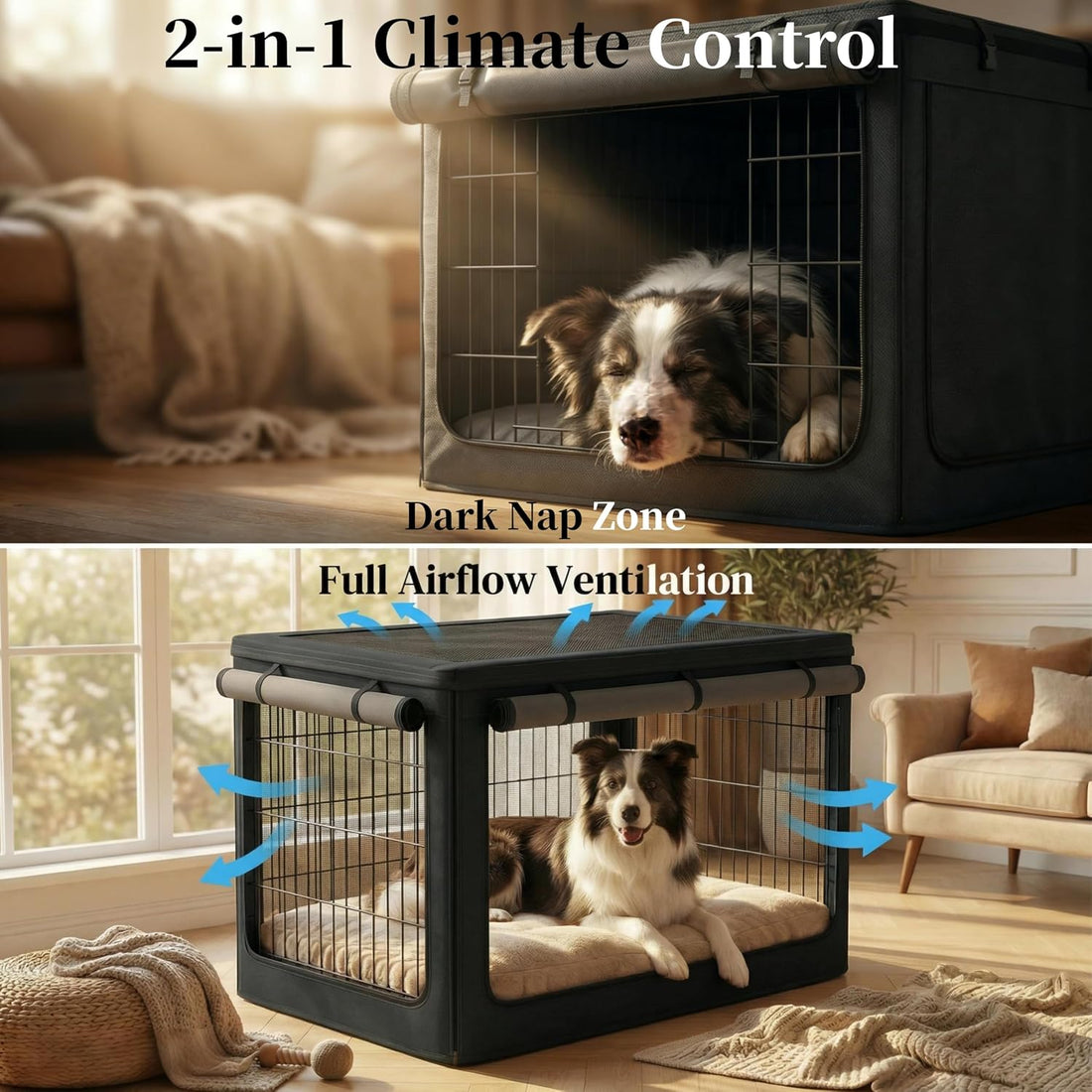 48 Inch Dog Crate Cover,1680D Heavy Duty Waterproof Oxford Kennel
