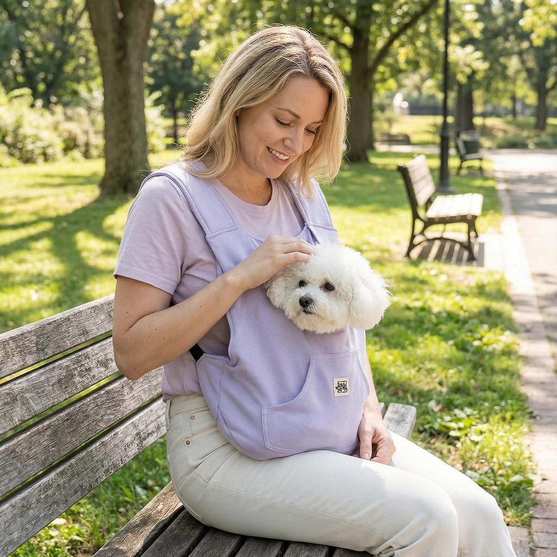 FLAdorepet Small Dog Front Carrier Sling Bag Pet Chest Backpack,Purple