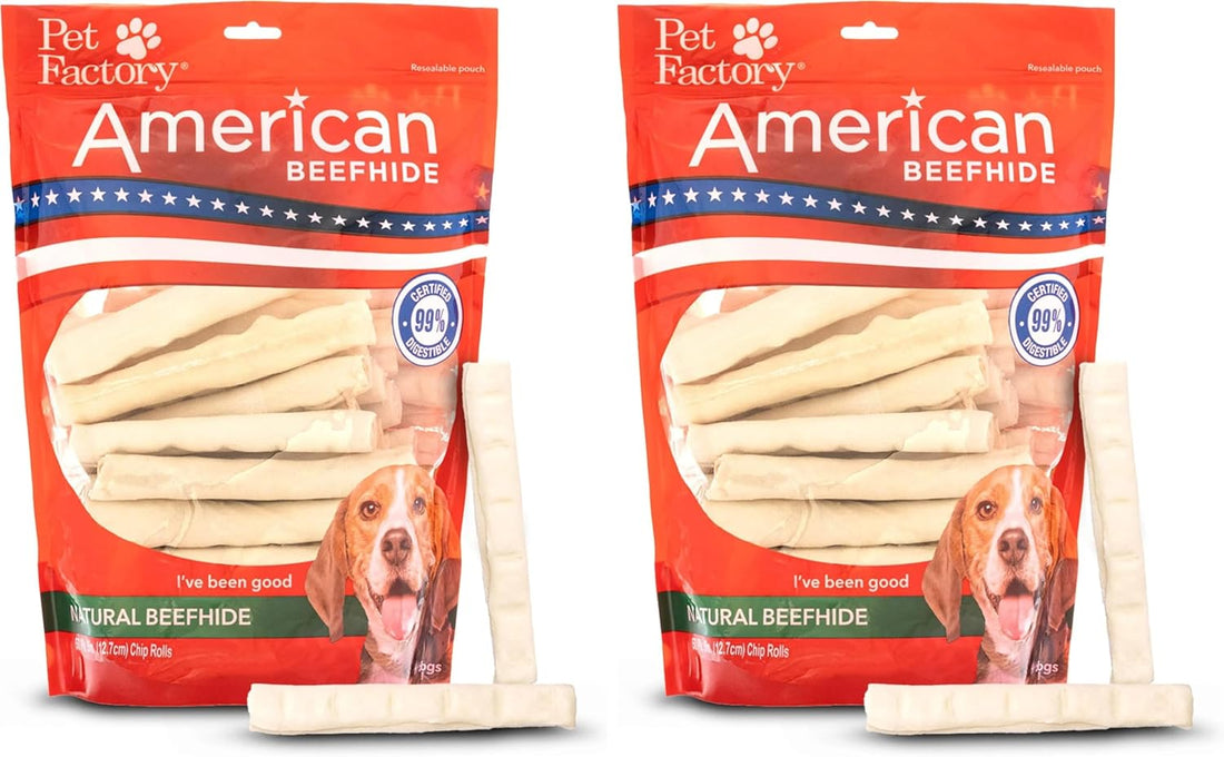 Pet Factory American Beefhide 5" Chip Rolls Dog Chew Treats