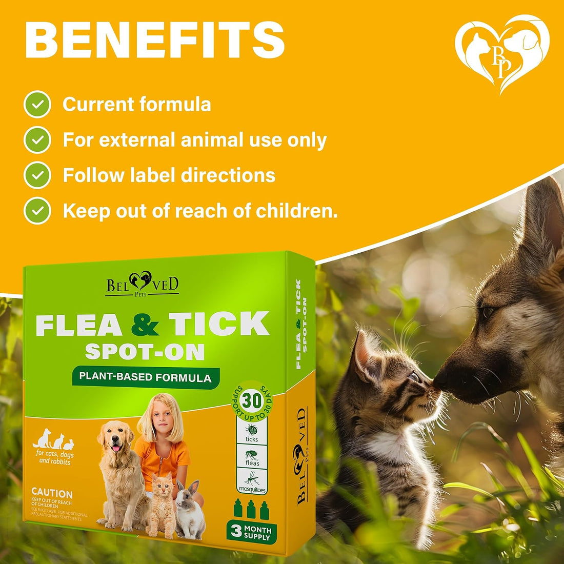 Beloved Pets Flea & Tick Spot-On Drops for Dogs and Cats