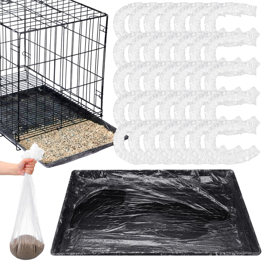 Tosstuki 100 Pcs Large Disposable Bird Cage Liners Bulk 34'' x 22''