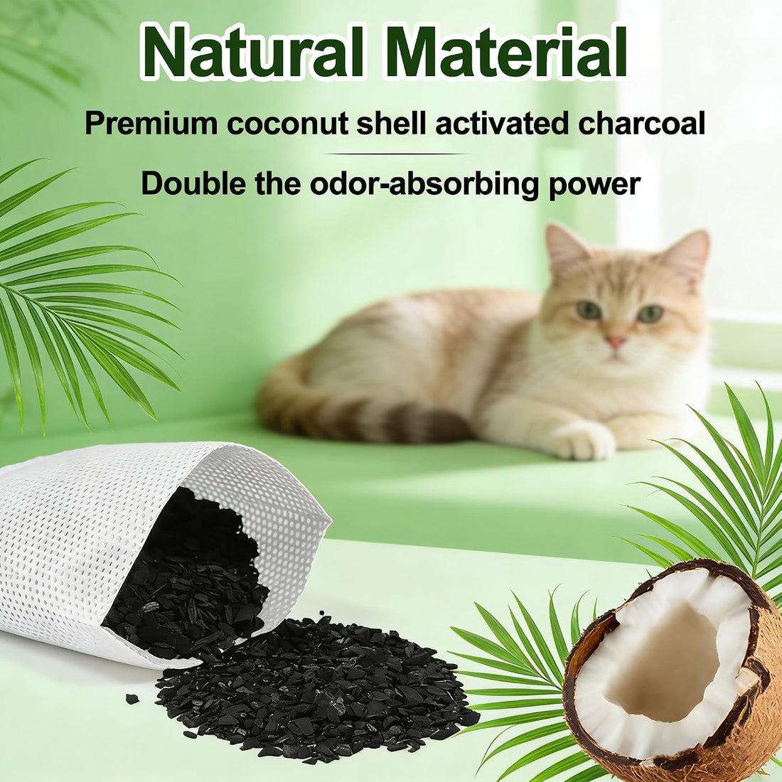 NEWKE 12Pcs Activated Carbon Odor Remover Refills for Hooded Cat