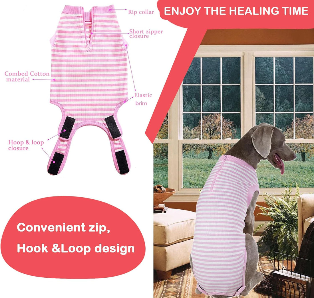 Wabdhaly Recovery Suit for Dogs,Dog Cone Alternative Zipper Surgery