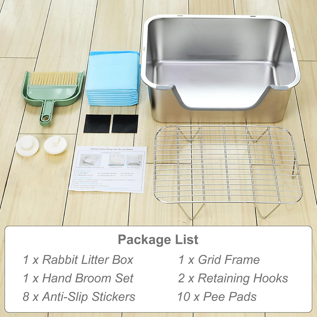 Stainless Steel Rabbit Sifting Litter Box