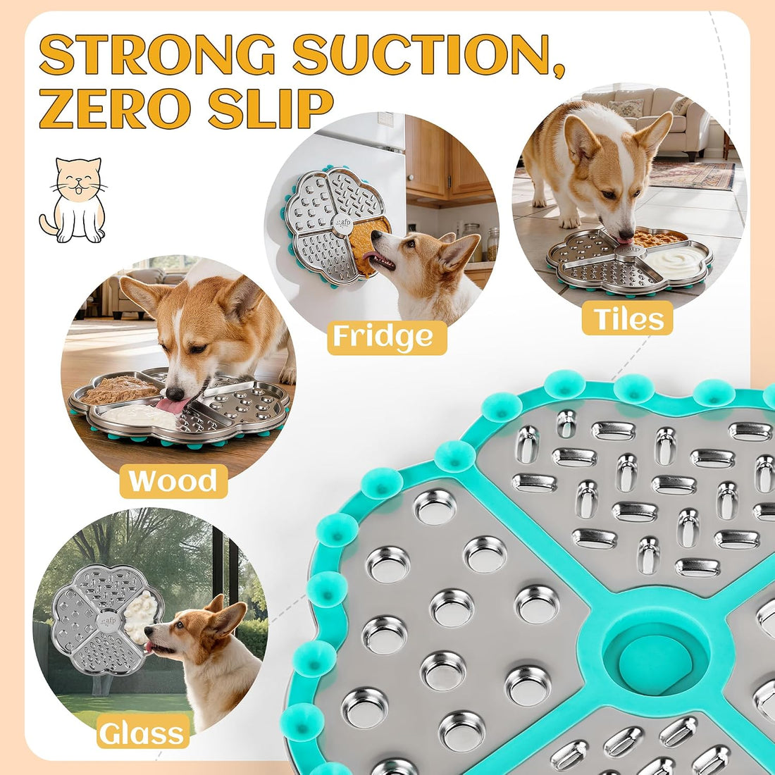 ALL FOR PAWS Stainless Steel Lick Mat for Dogs & Cats