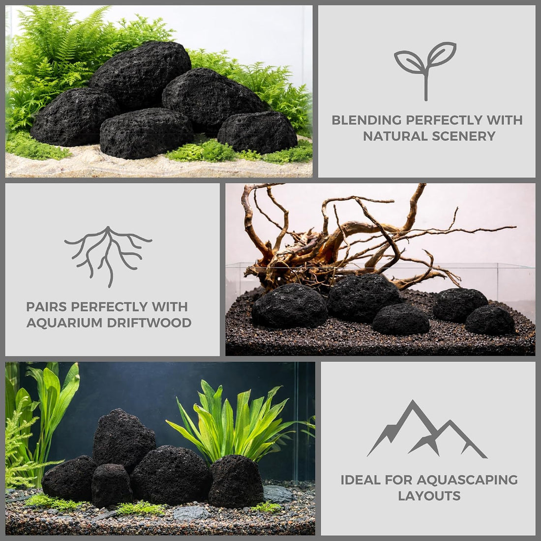 2.2-8.1 Inches Natural Black Lava Rock